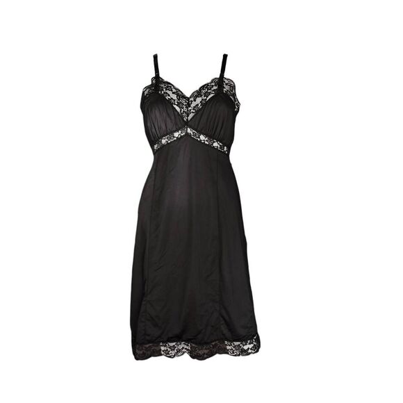 90s goth lace slip midi dress - Picture 1 of 8